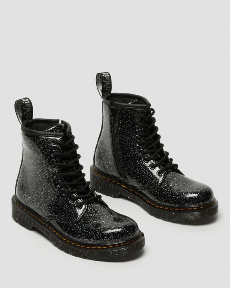 Dr Martens Junior 1460 Glitter Blonder Up Støvler Børn Sort | Danmark_Dr59503