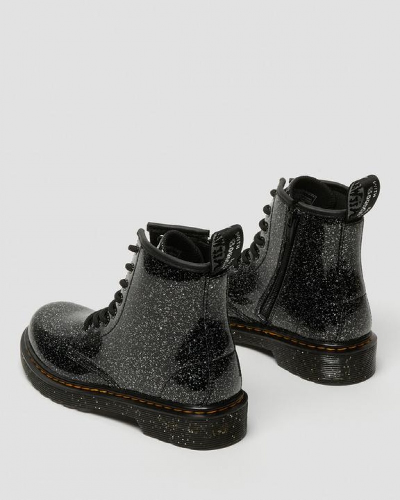 Dr Martens Junior 1460 Glitter Blonder Up Støvler Børn Sort | Danmark_Dr59503