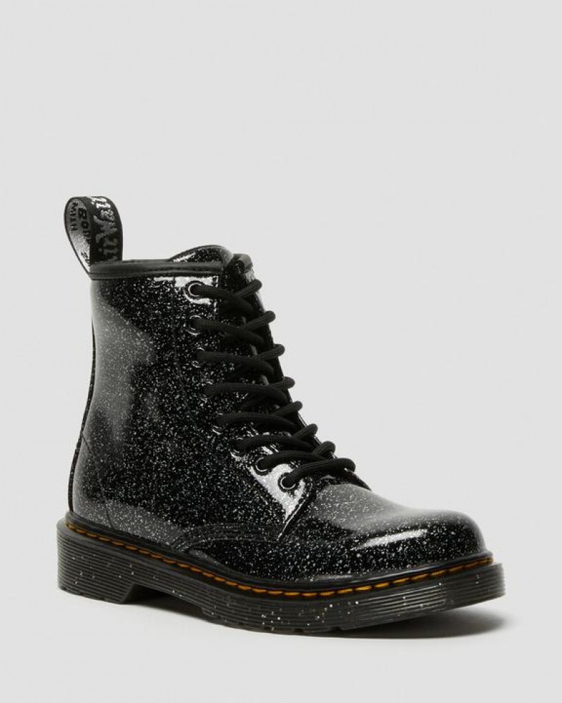 Dr Martens Junior 1460 Glitter Blonder Up Støvler Børn Sort | Danmark_Dr59503