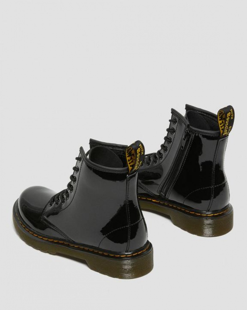 Dr Martens Junior 1460 Lak Læder Blonder Up Støvler Børn Sort | Danmark_Dr61274