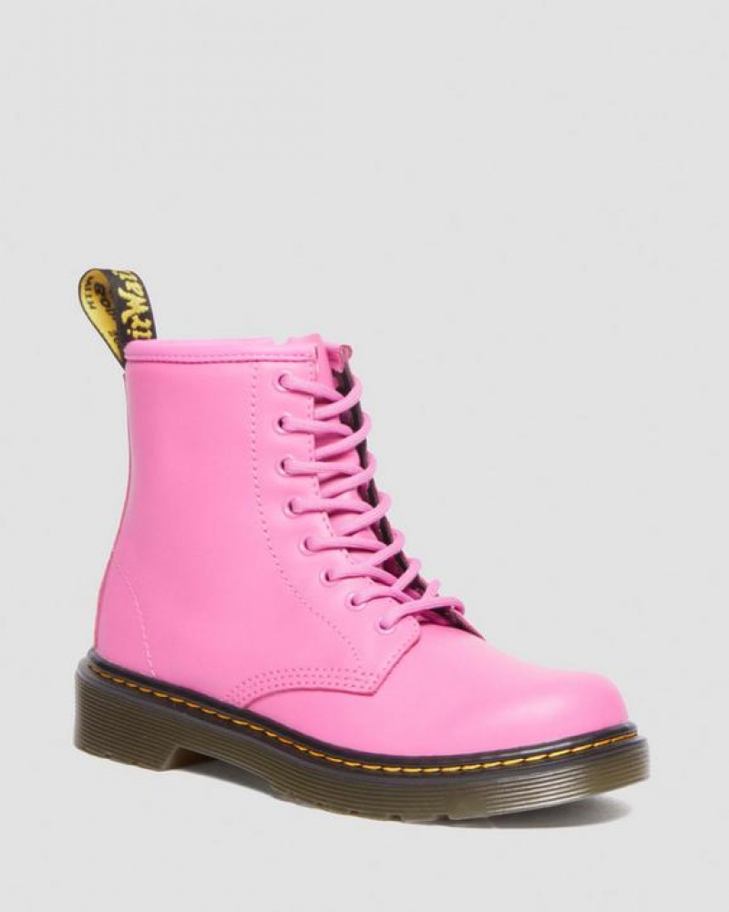 Dr Martens Junior 1460 Læder Blonder Up Støvler Børn Lyserød | Danmark_Dr22014