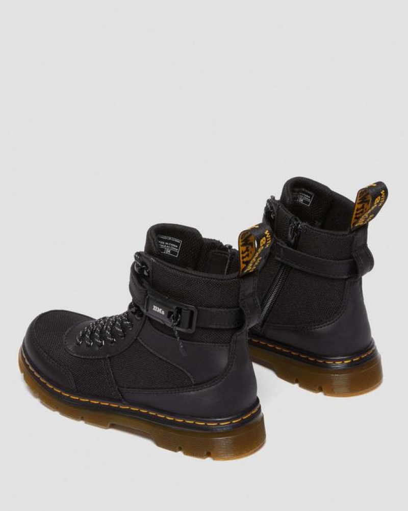 Dr Martens Junior Combs Tech Extra Tough Poly Casual Støvler Børn Sort | Danmark_Dr69721