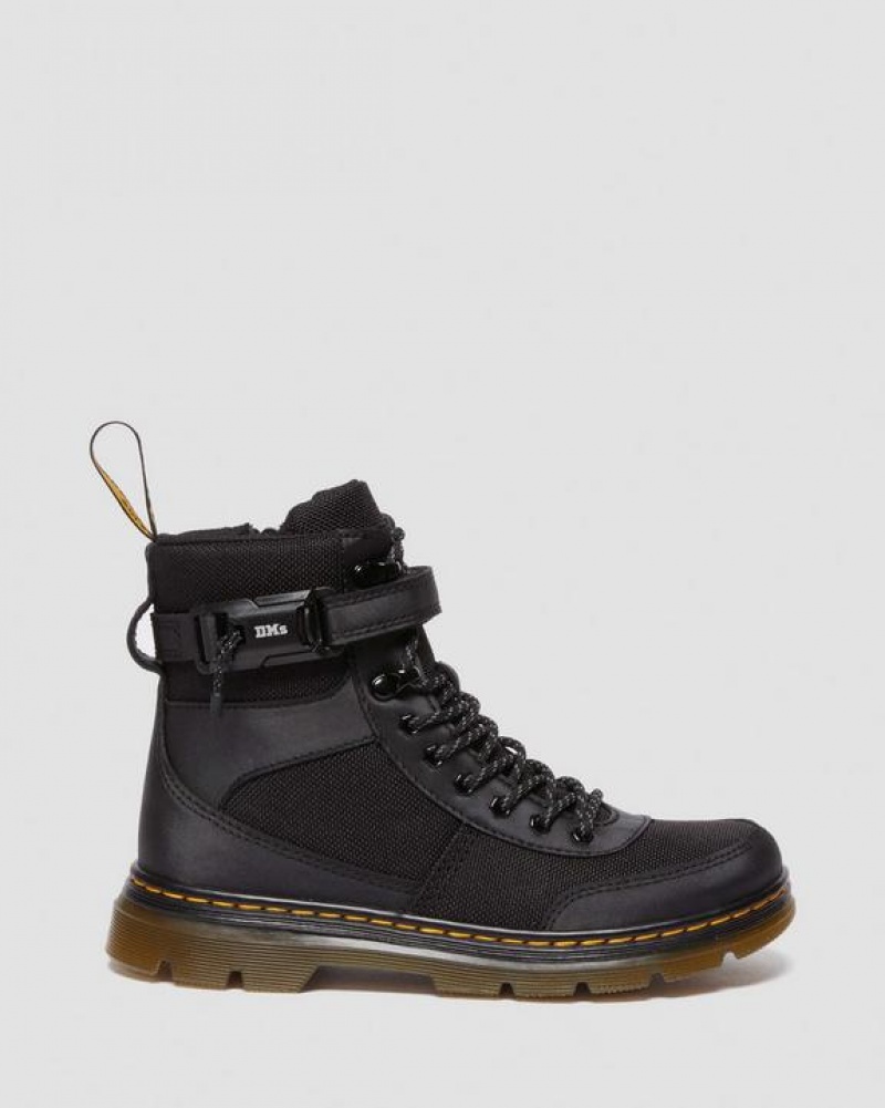 Dr Martens Junior Combs Tech Extra Tough Poly Casual Støvler Børn Sort | Danmark_Dr69721