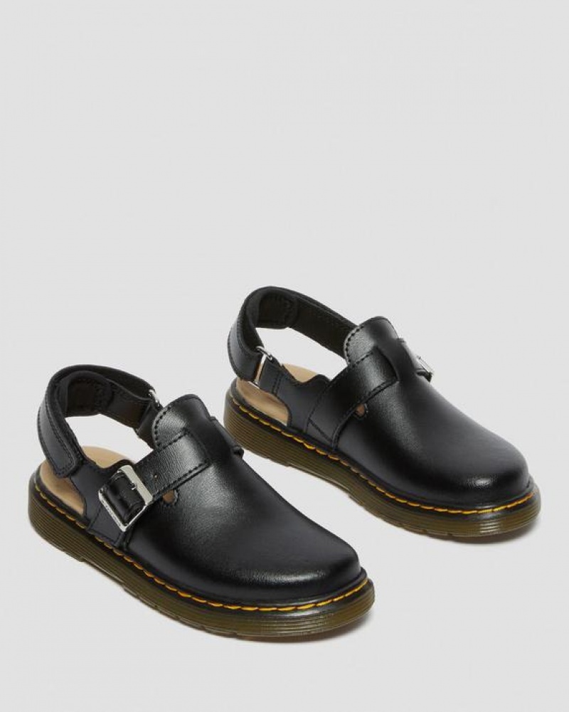 Dr Martens Junior Jorgie Læder Slingback Sko Børn Sort | Danmark_Dr13692