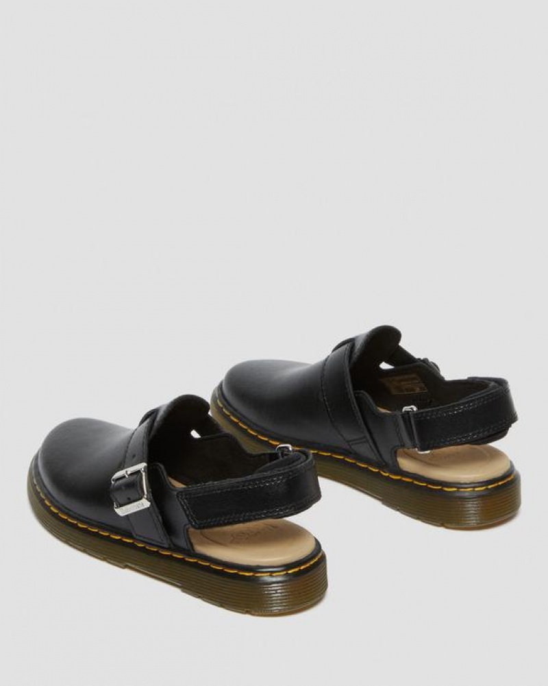 Dr Martens Junior Jorgie Læder Slingback Sko Børn Sort | Danmark_Dr13692