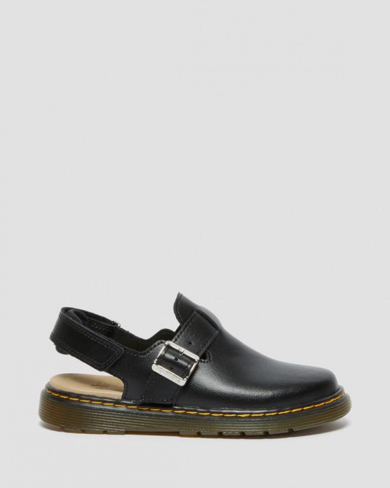 Dr Martens Junior Jorgie Læder Slingback Sko Børn Sort | Danmark_Dr13692