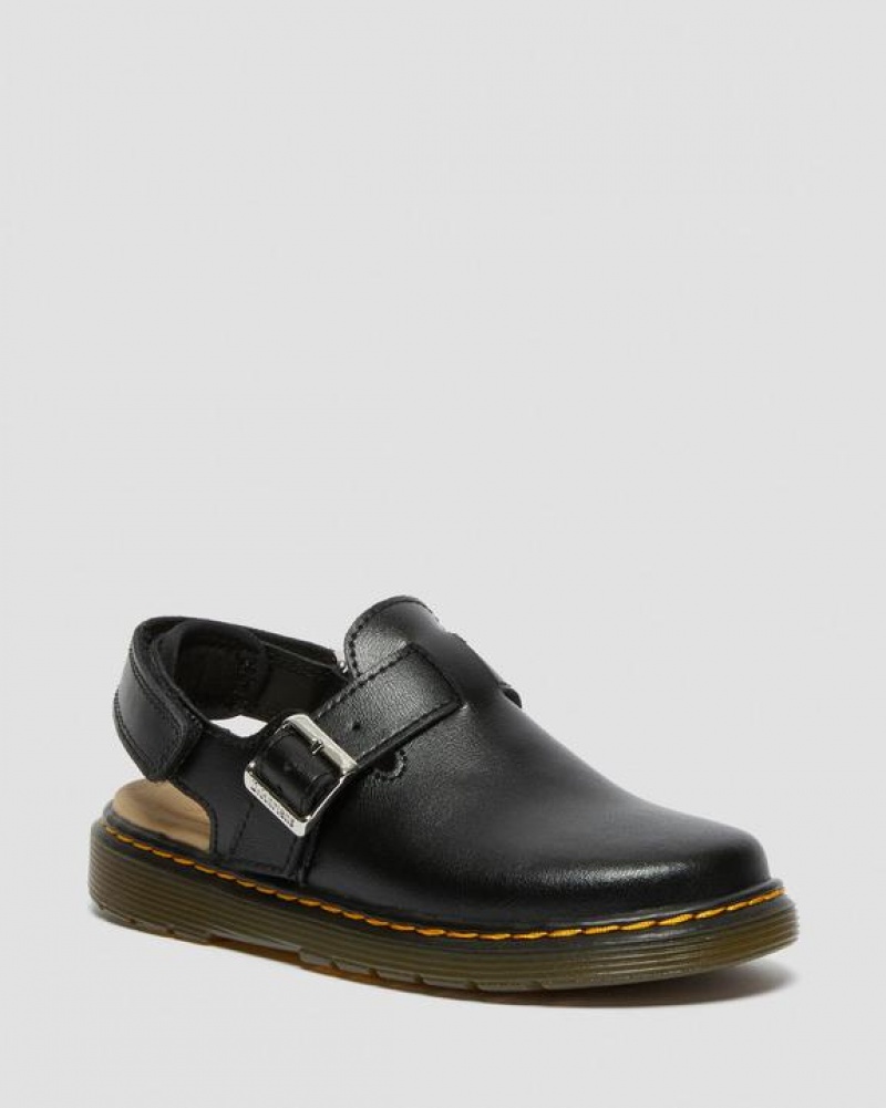 Dr Martens Junior Jorgie Læder Slingback Sko Børn Sort | Danmark_Dr13692