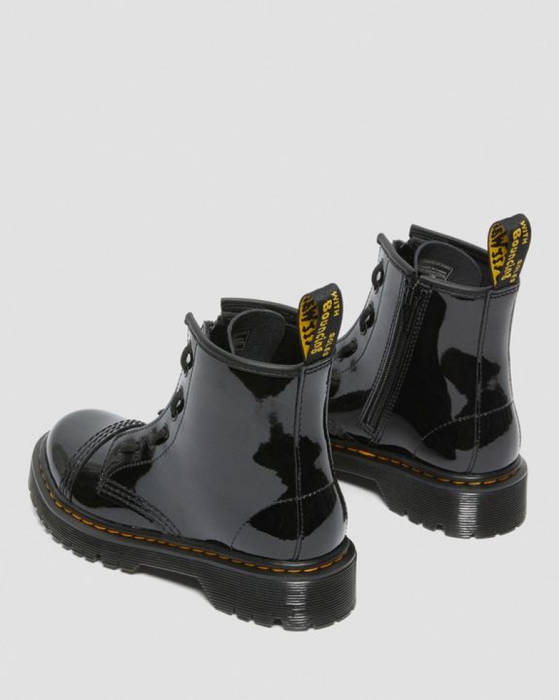 Dr Martens Junior Sinclair Bex Lak Læder Støvler Børn Sort | Danmark_Dr10002