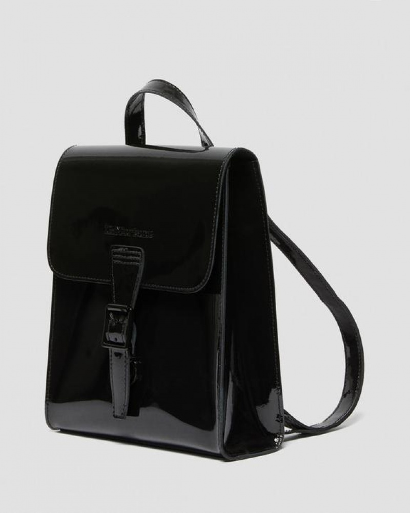 Dr Martens Lak Læder Mini Backpack Tasker Accessories Sort | Danmark_Dr19742