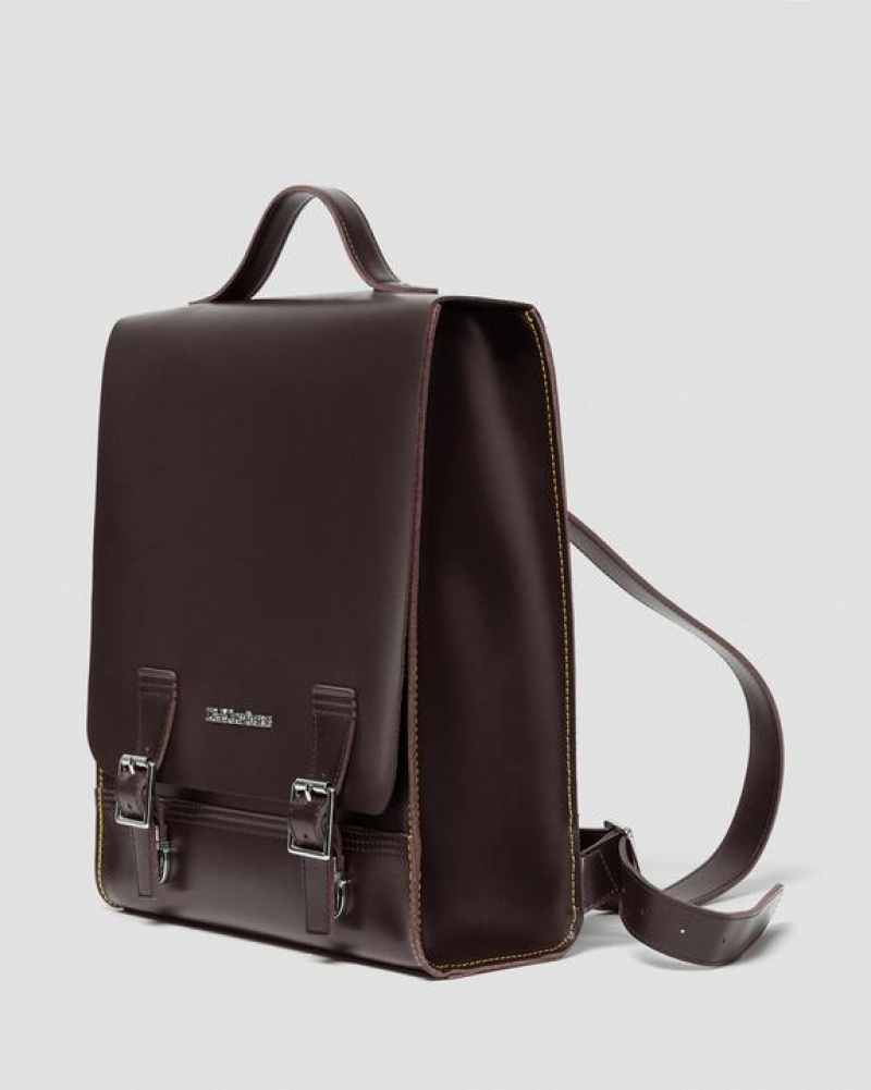 Dr Martens Læder Box Backpack Tasker Accessories Bordeaux | Danmark_Dr37643