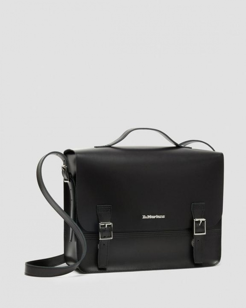 Dr Martens Læder Box Crossbody Messenger Tasker Accessories Sort | Danmark_Dr70849