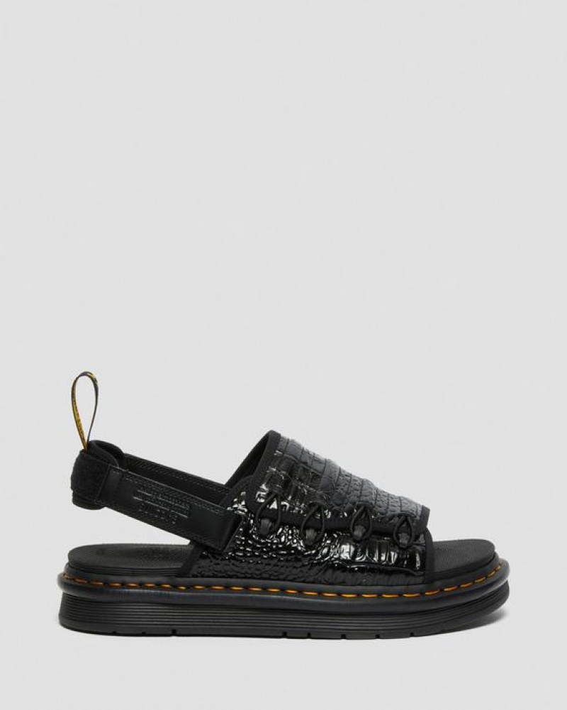 Dr Martens Mura Suicoke Croco Læder Sandaler Herre Sort | Danmark_Dr53662