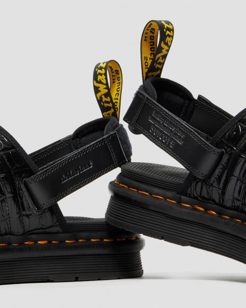 Dr Martens Mura Suicoke Croco Læder Sandaler Herre Sort | Danmark_Dr53662