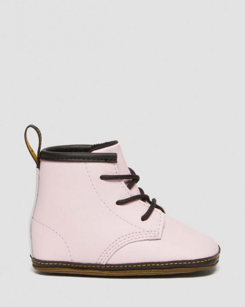 Dr Martens Newborn 1460 Auburn Læder Booties Støvler Børn Lyserød | Danmark_Dr95235