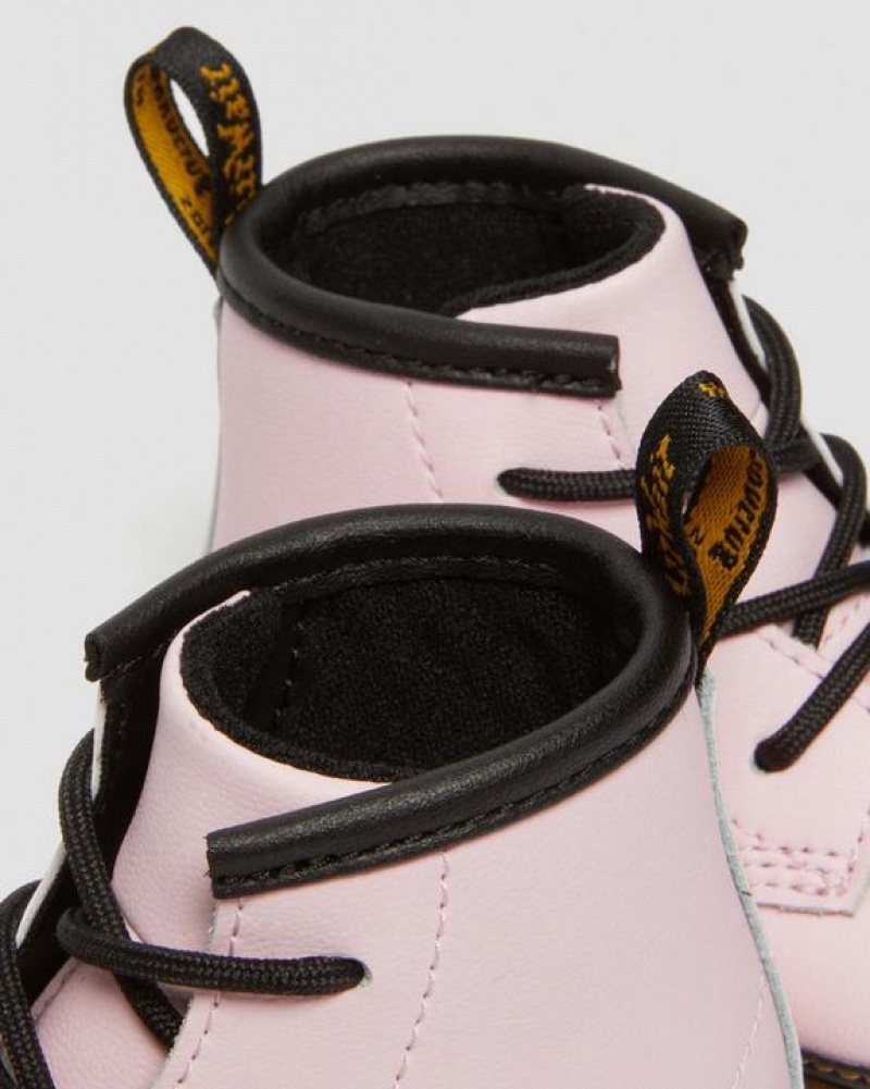 Dr Martens Newborn 1460 Auburn Læder Booties Støvler Børn Lyserød | Danmark_Dr95235