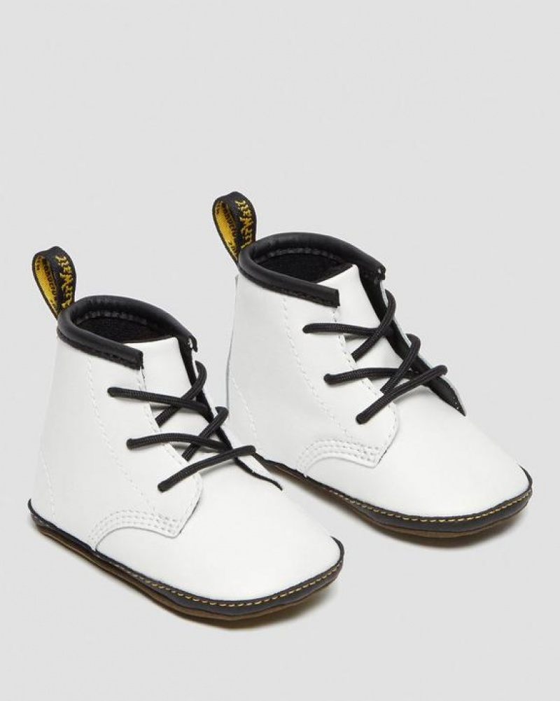 Dr Martens Newborn 1460 Auburn Læder Booties Støvler Børn Hvide | Danmark_Dr75506