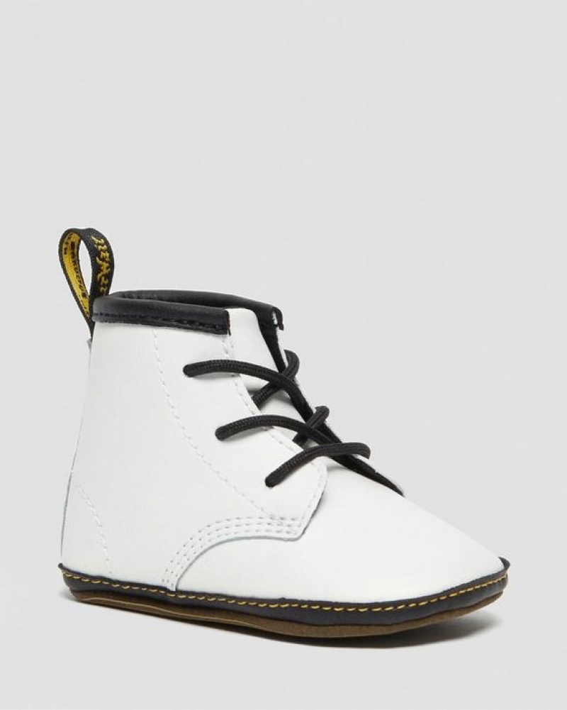 Dr Martens Newborn 1460 Auburn Læder Booties Støvler Børn Hvide | Danmark_Dr75506