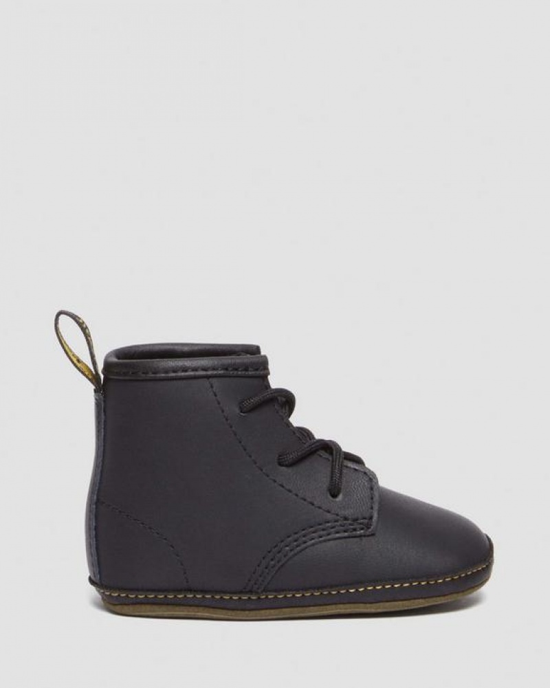 Dr Martens Newborn 1460 Auburn Læder Booties Støvler Børn Sort | Danmark_Dr40920