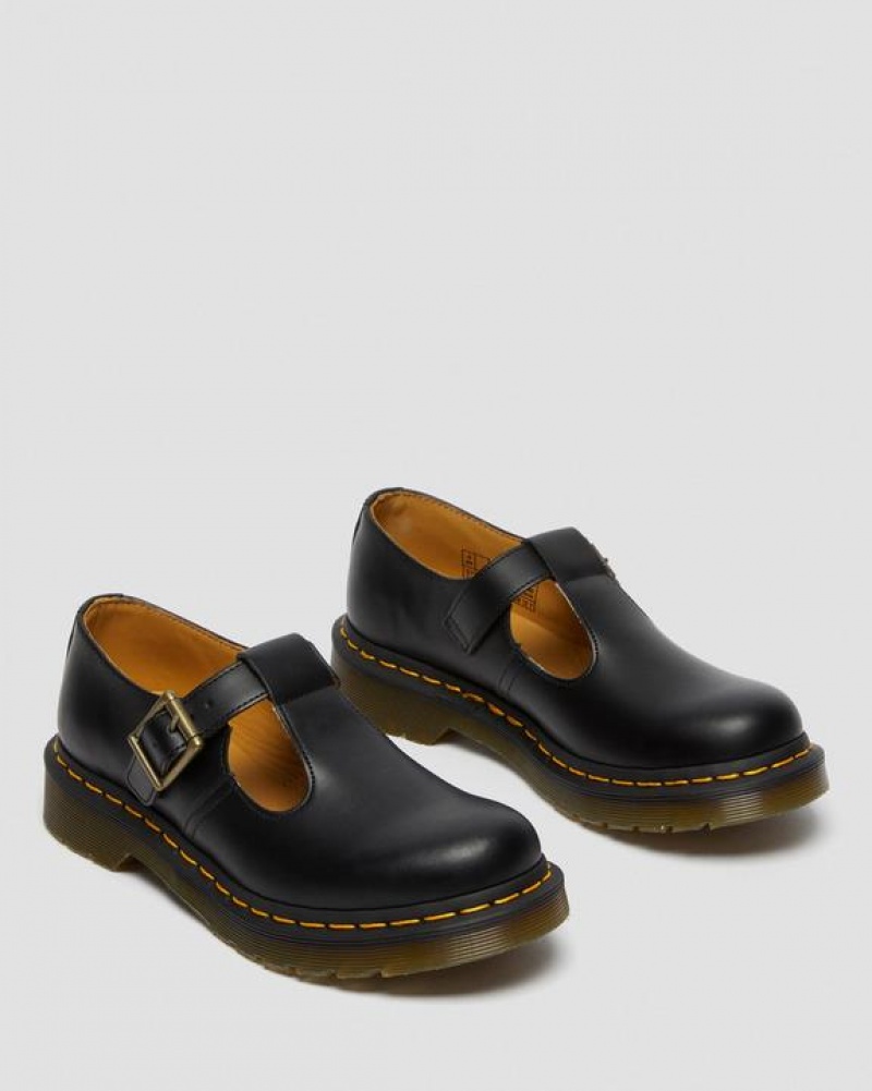 Dr Martens Polley Smooth Læder Mary Janes Sko Dame Sort | Danmark_Dr58329