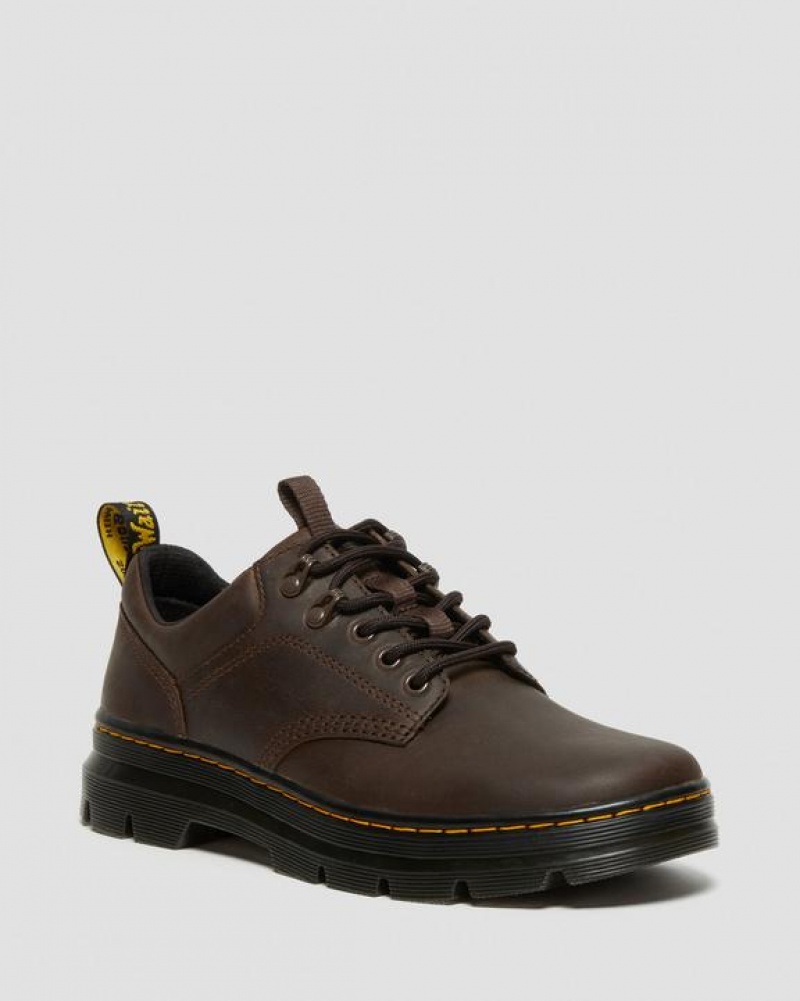 Dr Martens Reeder Crazy Horse Læder Utility Sko Dame Mørkebrune | Danmark_Dr35229