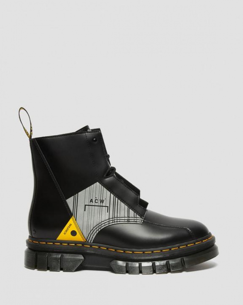 Dr Martens Rikard A-Cold-Wall* Læder Platform Sko Herre Sort | Danmark_Dr99958