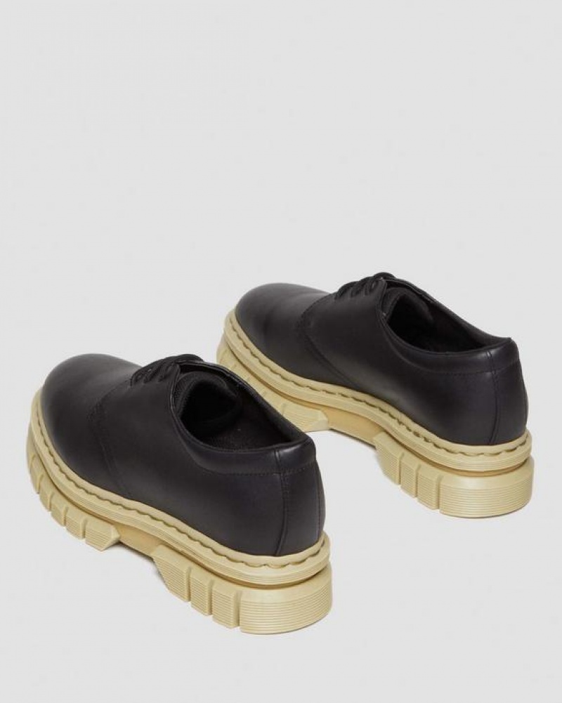 Dr Martens Rikard Contrast Sole Læder Platform Sko Dame Sort | Danmark_Dr34534