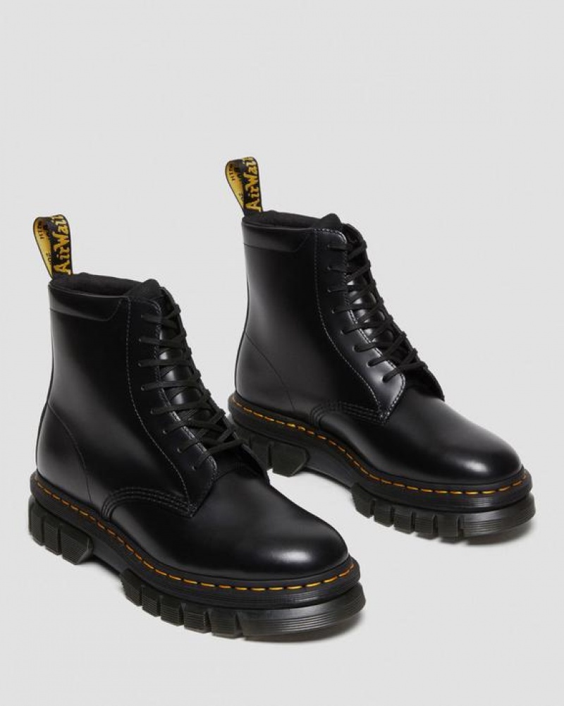 Dr Martens Rikard Smooth Læder Blonder Up Platform Sko Herre Sort | Danmark_Dr18634