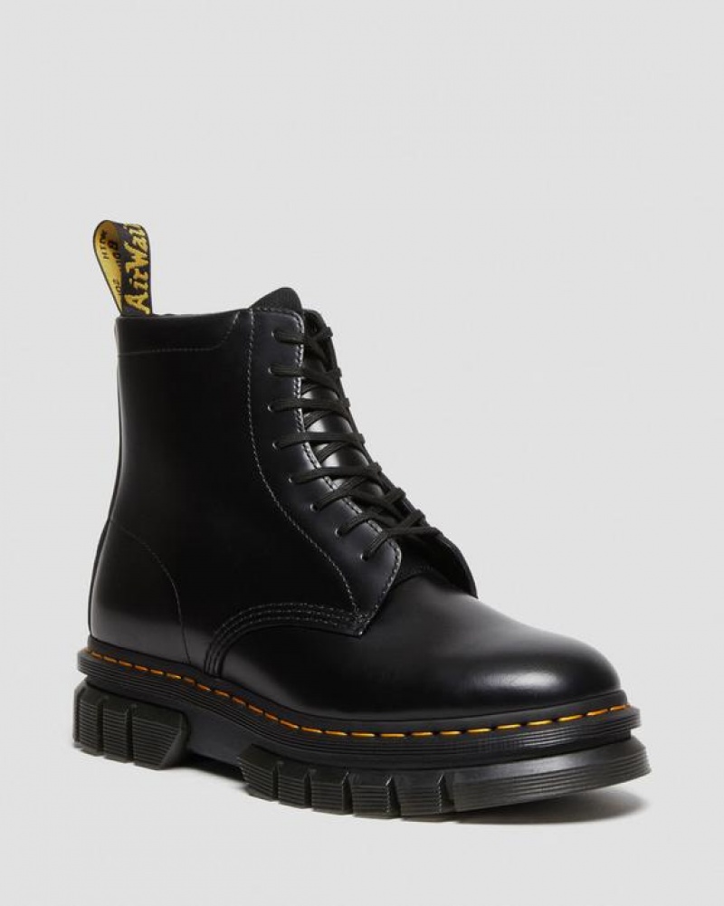 Dr Martens Rikard Smooth Læder Blonder Up Platform Sko Herre Sort | Danmark_Dr18634