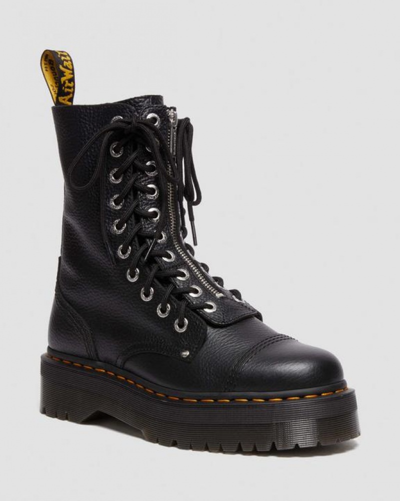 Dr Martens Sinclair Hi Milled Nappa Læder Platform Sko Herre Sort | Danmark_Dr46401