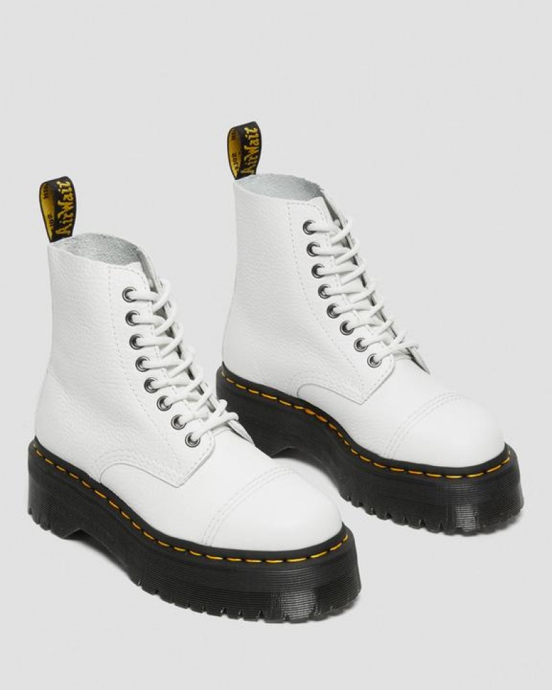 Dr Martens Sinclair Milled Nappa Læder Platform Støvler Dame Hvide | Danmark_Dr87629