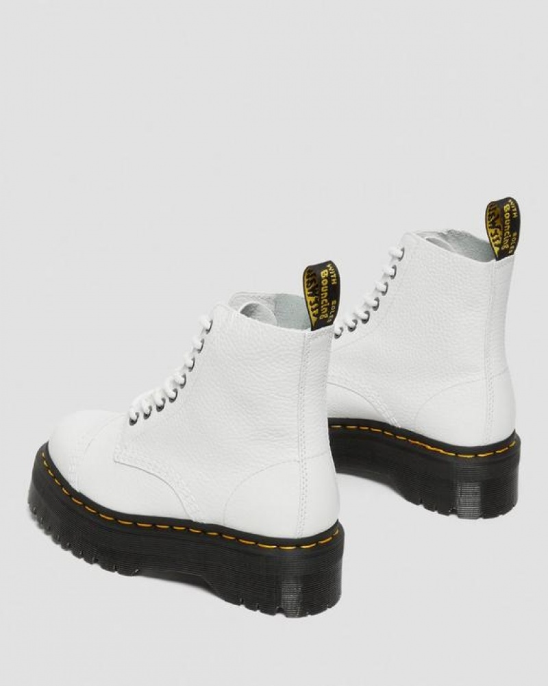 Dr Martens Sinclair Milled Nappa Læder Platform Støvler Dame Hvide | Danmark_Dr87629