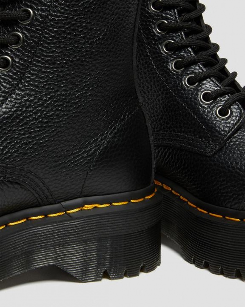 Dr Martens Sinclair Milled Nappa Læder Platform Støvler Dame Sort | Danmark_Dr41356