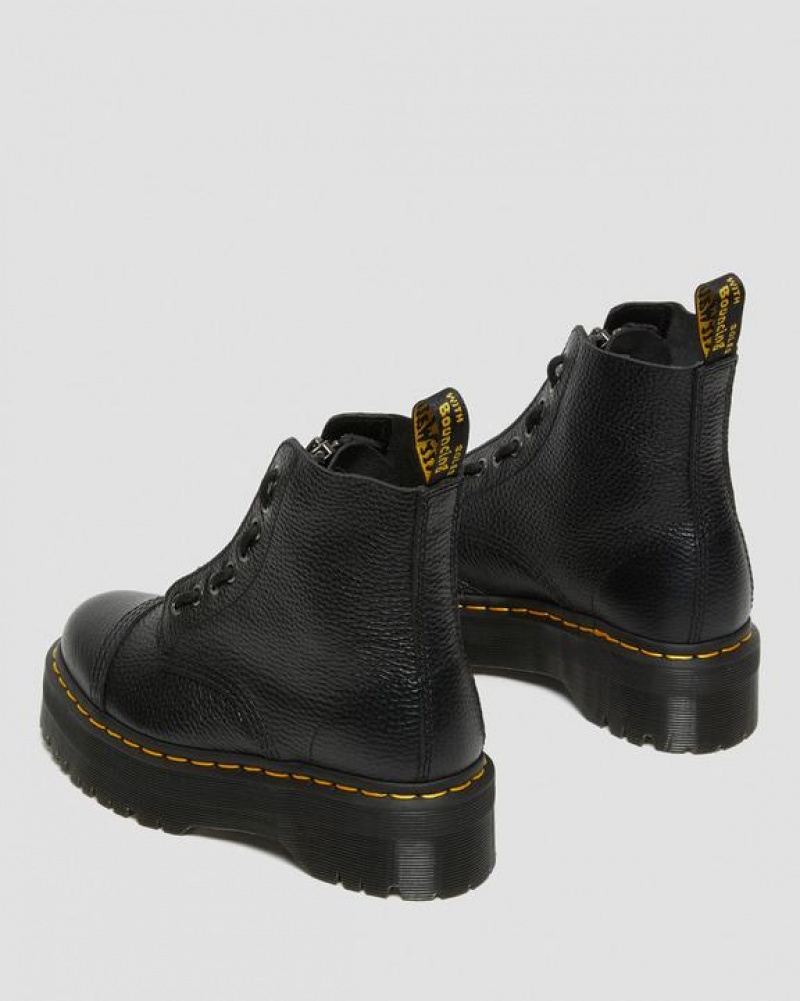 Dr Martens Sinclair Milled Nappa Læder Platform Støvler Dame Sort | Danmark_Dr41356