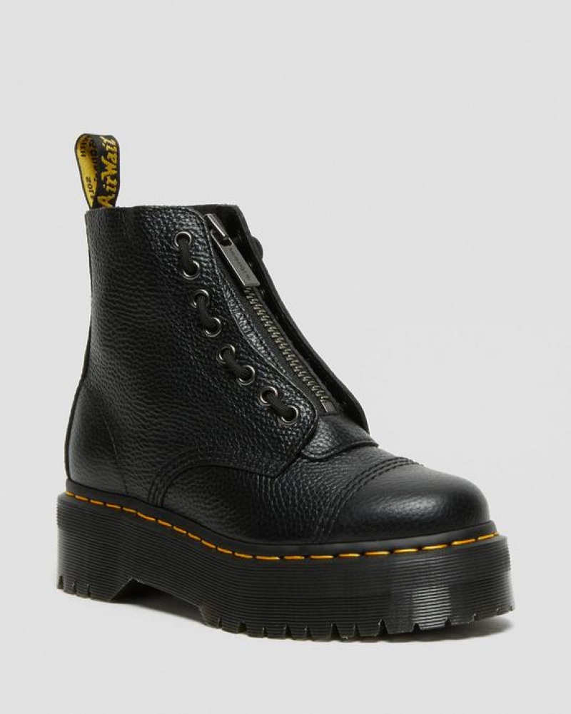 Dr Martens Sinclair Milled Nappa Læder Platform Støvler Dame Sort | Danmark_Dr41356