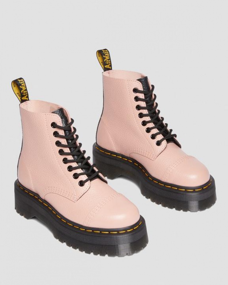 Dr Martens Sinclair Milled Nappa Læder Platform Støvler Dame Koral Beige | Danmark_Dr38697