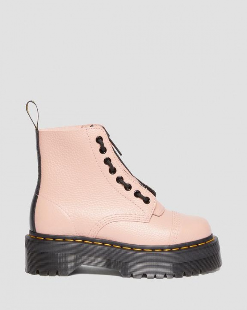 Dr Martens Sinclair Milled Nappa Læder Platform Støvler Dame Koral Beige | Danmark_Dr38697