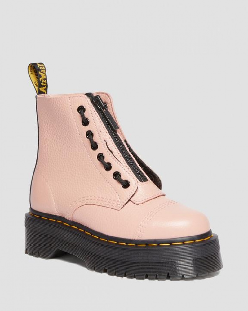 Dr Martens Sinclair Milled Nappa Læder Platform Støvler Dame Koral Beige | Danmark_Dr38697