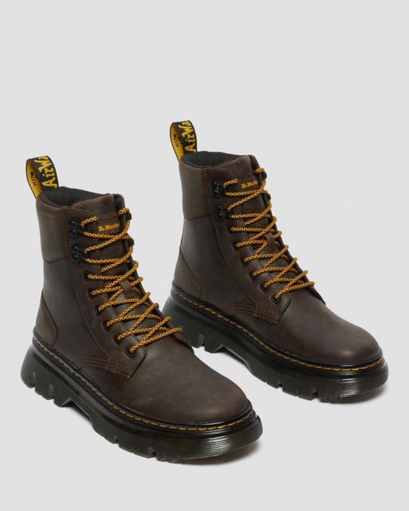 Dr Martens Tarik Crazy Horse Læder Utility Støvler Dame Mørkebrune | Danmark_Dr40260