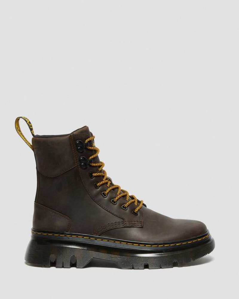 Dr Martens Tarik Crazy Horse Læder Utility Støvler Dame Mørkebrune | Danmark_Dr40260