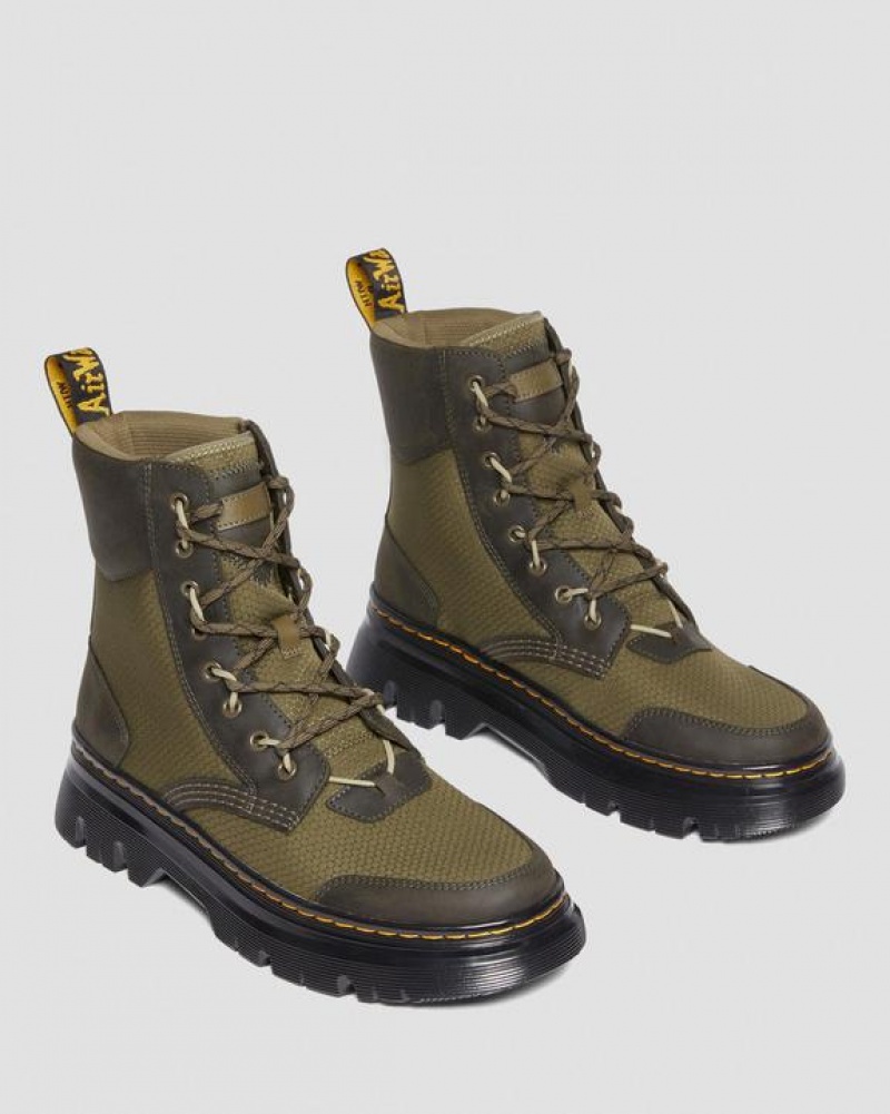 Dr Martens Tarik Læder & Nylon Utility Støvler Dame Olivengrøn | Danmark_Dr19465