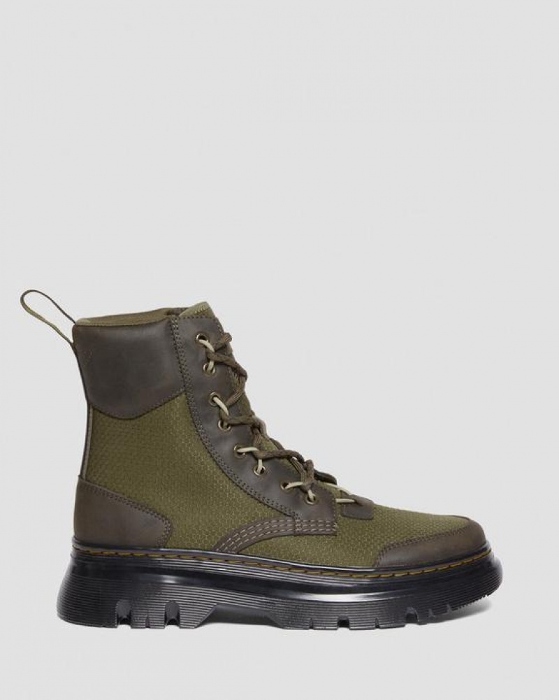 Dr Martens Tarik Læder & Nylon Utility Støvler Dame Olivengrøn | Danmark_Dr19465