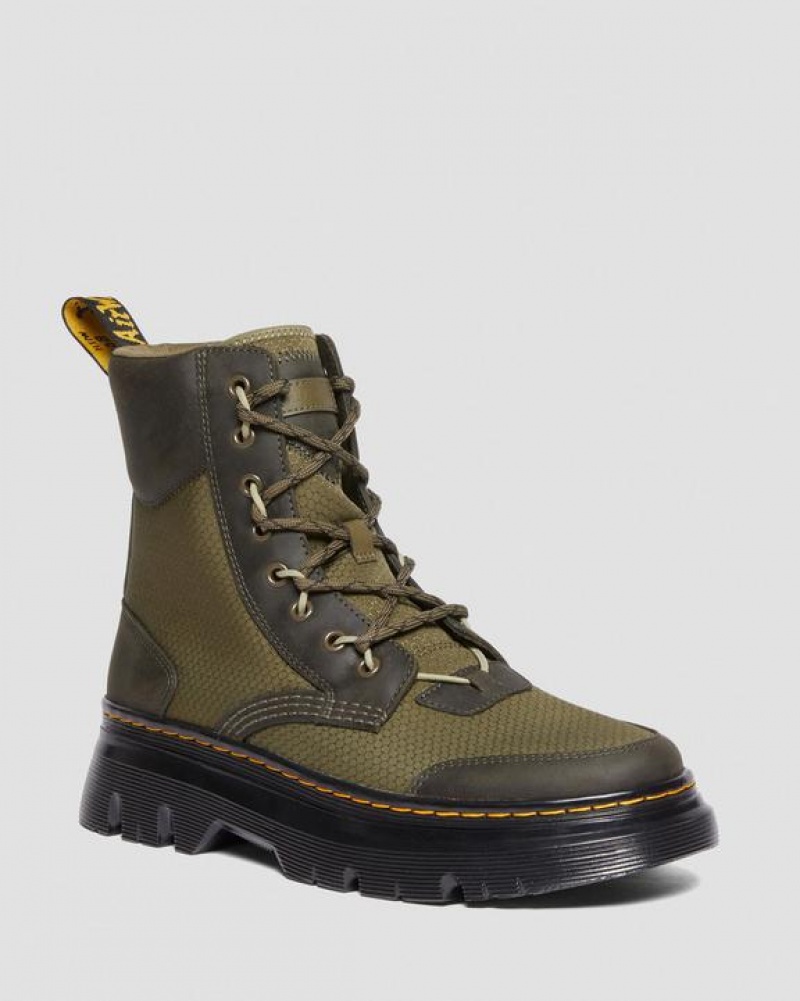 Dr Martens Tarik Læder & Nylon Utility Støvler Dame Olivengrøn | Danmark_Dr19465