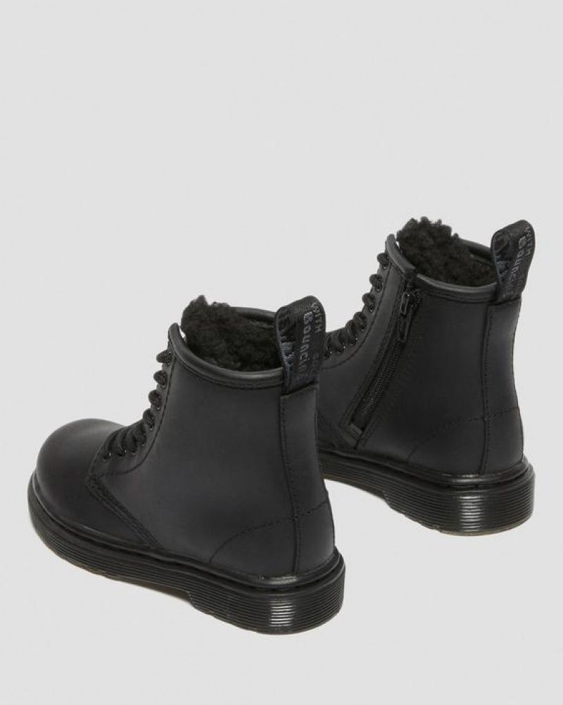 Dr Martens Toddler 1460 Faux Fur Forede Støvler Børn Sort | Danmark_Dr60452