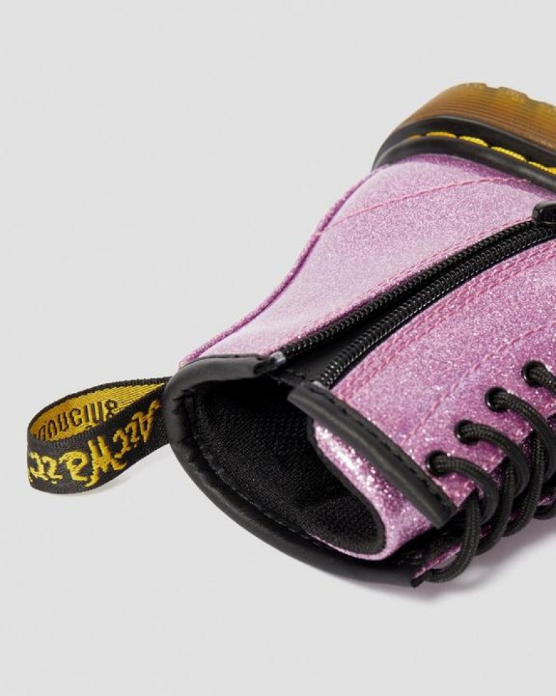 Dr Martens Toddler 1460 Glitter Blonder Up Støvler Børn Mørkelyserød | Danmark_Dr76078