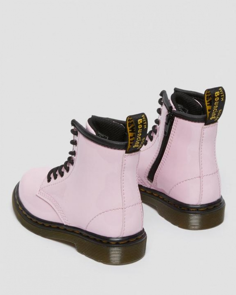 Dr Martens Toddler 1460 Lak Læder Blonder Up Støvler Børn Lyserød | Danmark_Dr37093