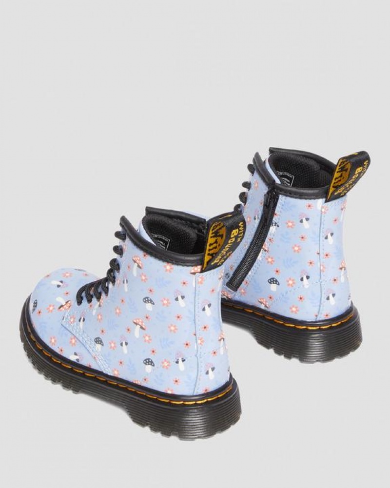 Dr Martens Toddler 1460 Lak Woodland Blonder Up Støvler Børn Blå | Danmark_Dr30874