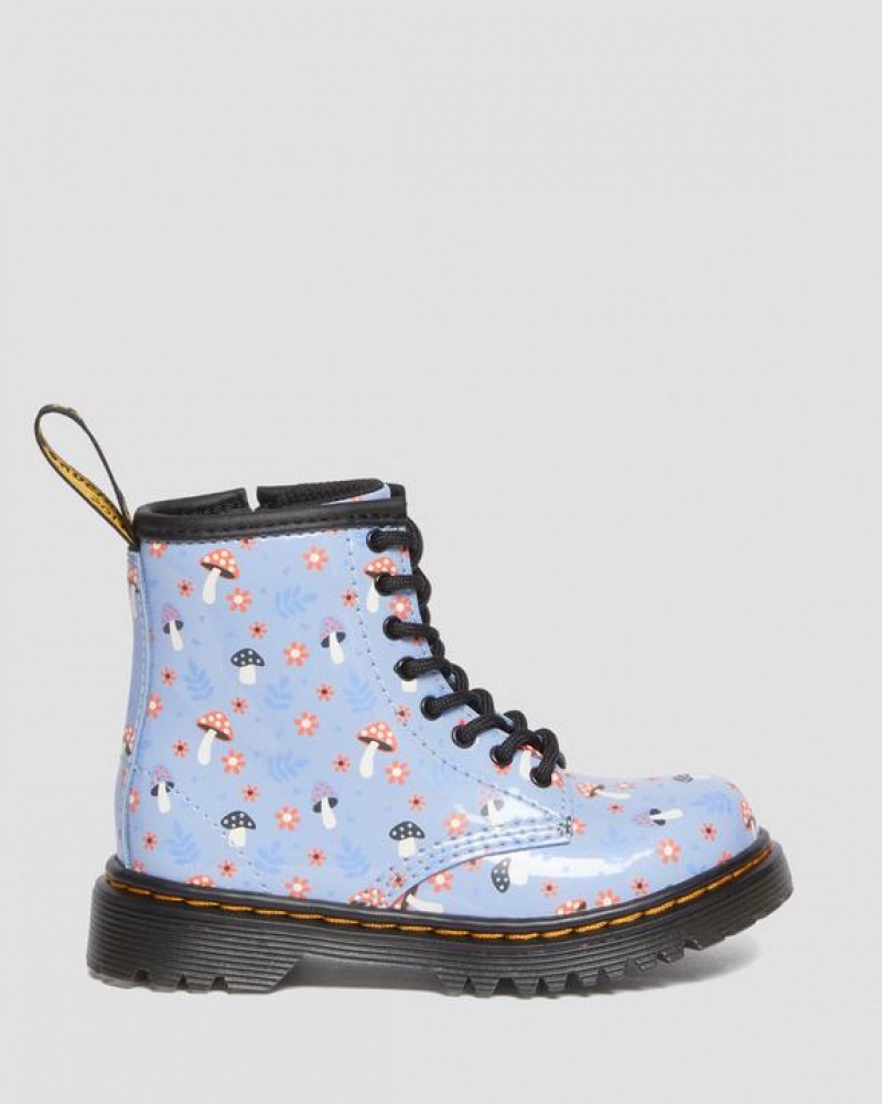 Dr Martens Toddler 1460 Lak Woodland Blonder Up Støvler Børn Blå | Danmark_Dr30874