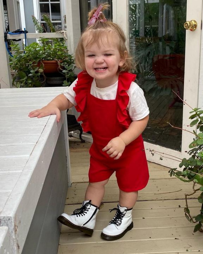 Dr Martens Toddler 1460 Læder Blonder Up Støvler Børn Hvide | Danmark_Dr44273