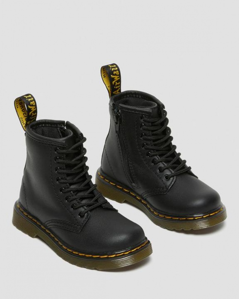 Dr Martens Toddler 1460 Softy T Læder Blonder Up Støvler Børn Sort | Danmark_Dr56788