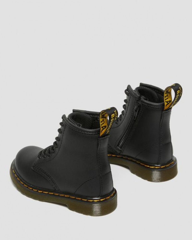 Dr Martens Toddler 1460 Softy T Læder Blonder Up Støvler Børn Sort | Danmark_Dr56788